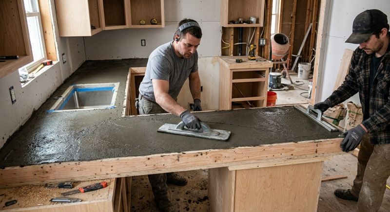 Cement Countertop Pouring in Sonoma County, CA