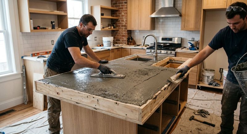 Concrete Countertop Pouring in Santa Rosa, CA