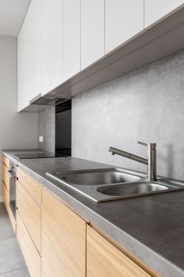 Concrete Countertop with Integrated Sinks