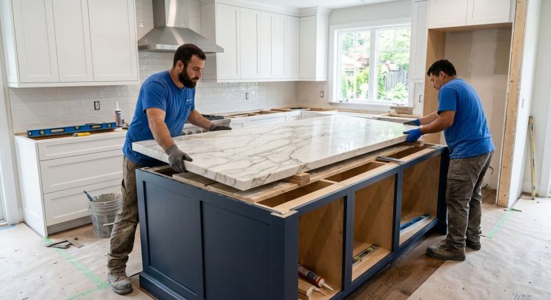 Marble Slab Installation in Marin County, CA