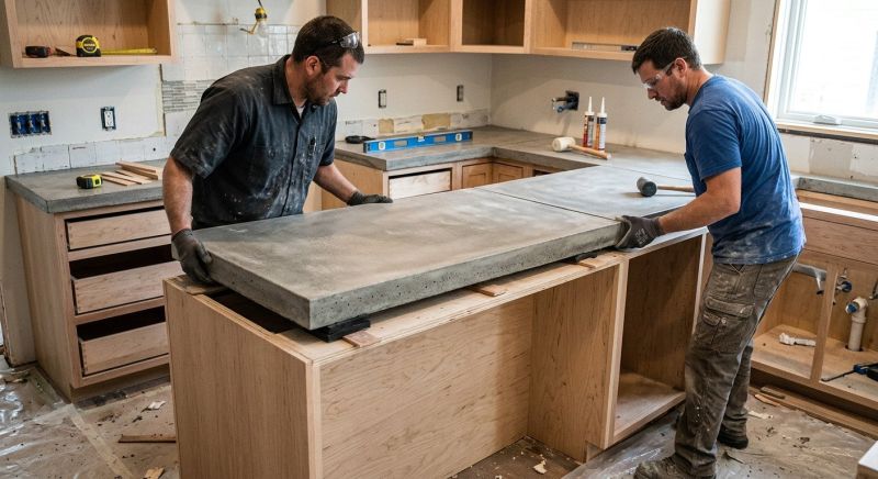 Poured Countertop Installation in Marin County, CA