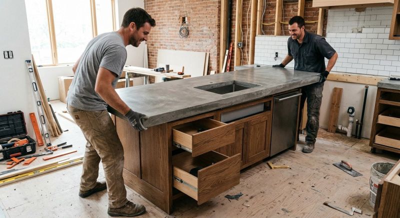 Poured Countertop Installation in Sonoma County, CA